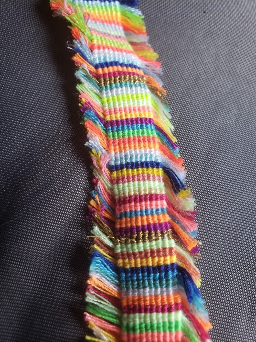Colorful Rag Rug Friendship Bracelet - White Closure - Picture 3 of 4